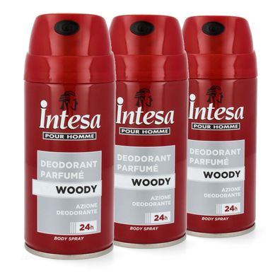 intesa pour Homme antibakteriell Herrendeo WOODY 3x150ml holzig + moschus