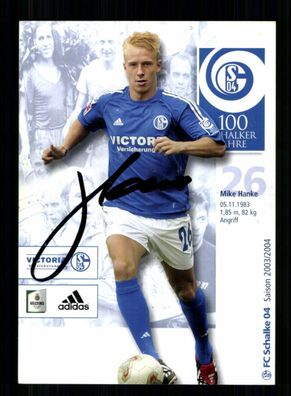 Mike Hanke Autogrammkarte FC Schalke 04 2003-04 Original Signiert