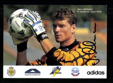 Jens Lehmann Autogrammkarte FC Schalke 04 1995-96 Original Signiert