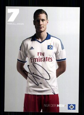 Marcell Jansen Autogrammkarte Hamburger SV 2013-14 Original Signiert