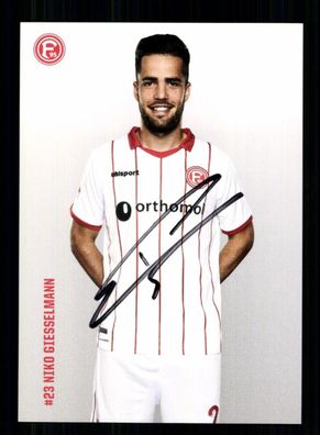 Niko Giesselmann Autogrammkarte Fortuna Düsseldorf 2017-18 Original Signiert