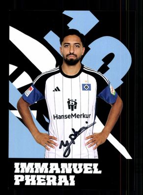 Immanuel Pherai Autogrammkarte Hamburger SV 2023-24 Original Signiert