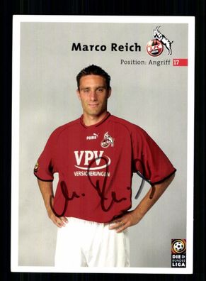 Marco Reich Autogrammkarte 1 FC Köln 2001-02 Original Signiert