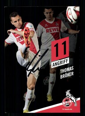Thomas Bröker Autogrammkarte 1 FC Köln 2014-15 Original Signiert