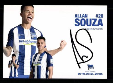 Allan Souza Autogrammkarte Hertha BSC Berlin 2016-17 Original Signiert