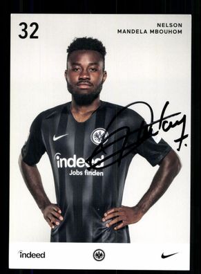 Nelson Mandela Mbouhom Autogrammkarte Eintracht Frankfurt 2018-19 Original Sign