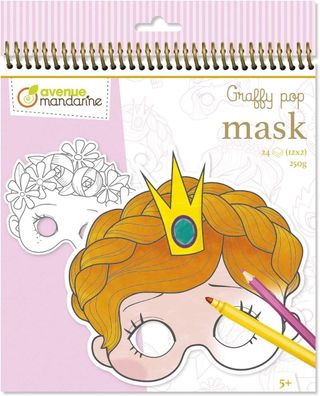 Avenue Mandarine GY021O Malbuch Graffy pop mit vorgestanzten Masken zum Ausmalen, ...