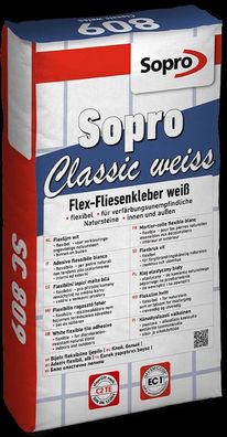 Sopro Classic weiss SC 809 25 KG Fliesenkleber Flex Faserverstärkt C2 80921 7780825
