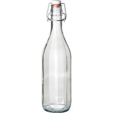 Flasche mit Bügelverschluss, 10-Kant, Inhalt: 0,75 Liter