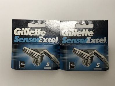 10 Gillette Sensor Excel Klingen Rasierklingen NEU/ OVP