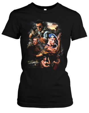 Jean Claude Van Damme Damen Girlie T-Shirt | JCVD Action Bloodsport Vintage