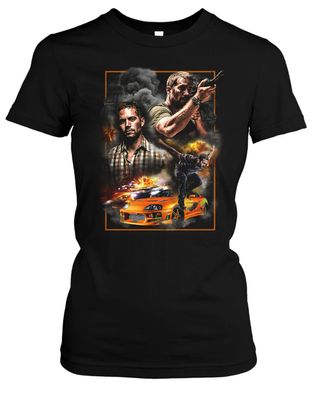 Paul Walker Damen Girlie T-Shirt | Fast and Furious Legende Kult RIP