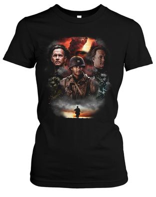 Tom Hanks Damen Girlie T-Shirt | Forrest Gump Soldat James Ryan Retro Kult