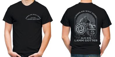 Lieber ein Wolf Odins Herren T-Shirt Odin Wikinger Walhalla Germanen Thor M2 FB