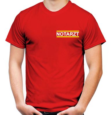 Notarzt Männer T-Shirt | Kraftfahrer Kostüm Verkleidung Beruf Fasching | FB rot