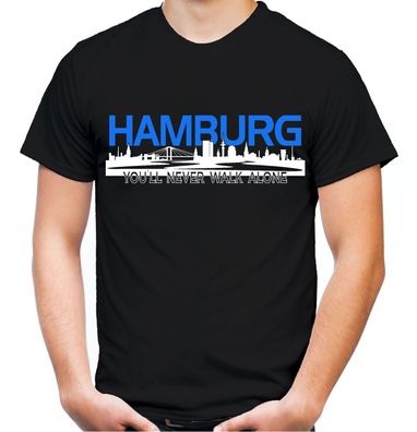 Hamburg Skyline Männer T-Shirt | Fussball Ultras Elbe Geschenk Herren
