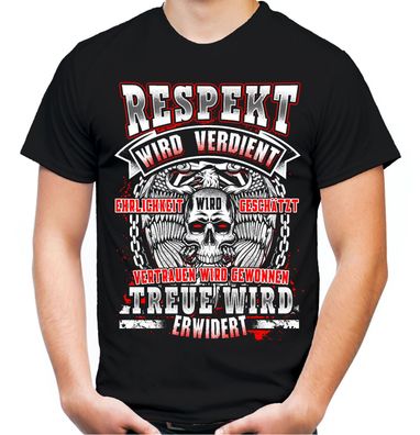 Respekt & Treue T-Shirt | Biker Hooligan Wikinger Rocker Hardcore Odin Vikings