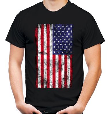 Vintage Flag USA Männer T-Shirt | Amerika Stars and Strips Route 66 Flagge