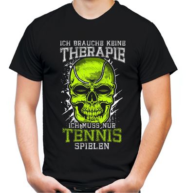 Therapie Skull Tennis T-Shirt | Sport Totenkopf Fun Ball Spiel