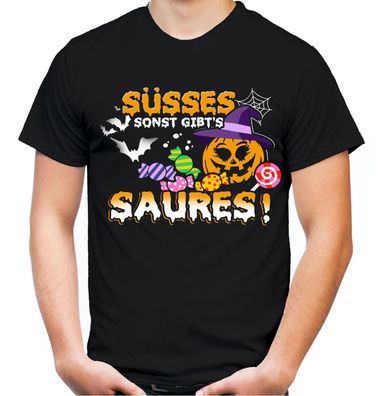 Süßes oder Saures T-Shirt | Halloween Fun Kostüm Kürbis Pumpkin Süßigkeiten