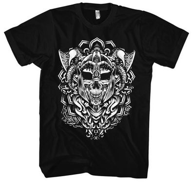 Viking Skull Männer Herren T-Shirt | Wikinger Thor Totenkopf Germanen Walhalla