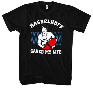 Hasselhoff saved my Life Männer Herren T-Shirt | Baywatch Knight Rider David