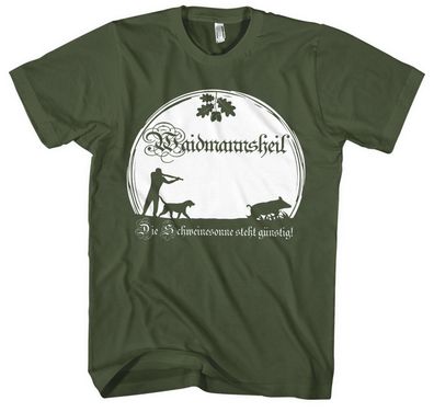 Waidmannsheil Männer Herren T-Shirt | Jagd Jäger Wald Förster Wild Revier | M1