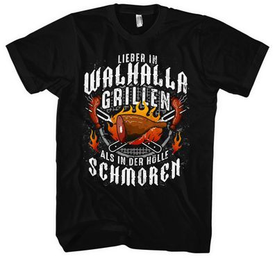 In Walhalla Grillen Männer Herren T-Shirt | Vikings Odin Thor Germanen Wikinger