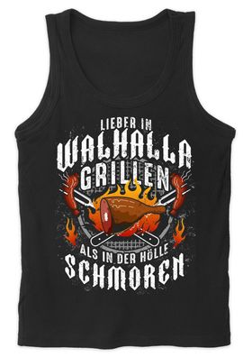 In Walhalla Grillen Herren Tank Top | Vikings Odin T-Shirt Germanen Wikinger