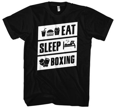 Eat Sleep Boxing Männer Herren T-Shirt | MMA Kampfsport Boxen Fun Fight
