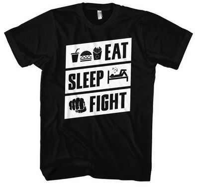 Eat Sleep Fight Männer Herren T-Shirt | Kämpfen Boxen MMA Ultras