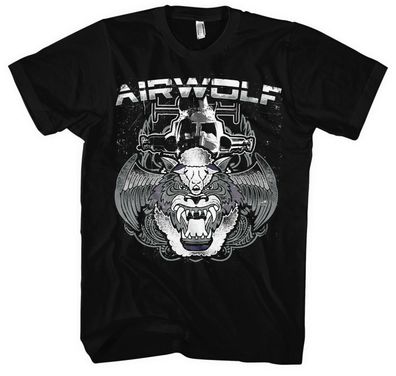 Airwolf Männer Herren T-Shirt | Helikopter Hubschrauber Kult 80er Huckleberry