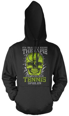 Therapie Skull Tennis Kapuzenpullover | Sport Totenkopf Fun Ball Spiel