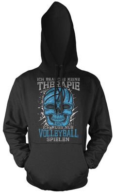 Therapie Skull Volleyball Kapuzenpullover | Sport Totenkopf Fun Ball Spiel