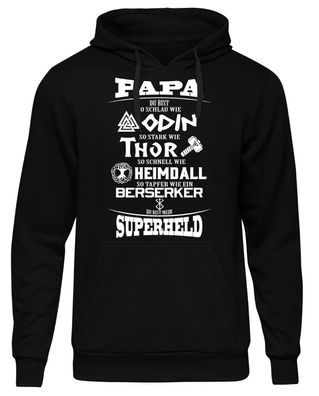 Papa Superheld Wikinger Herren Kapuzenpullover | Odin Thor Walhalla Berseker Fun