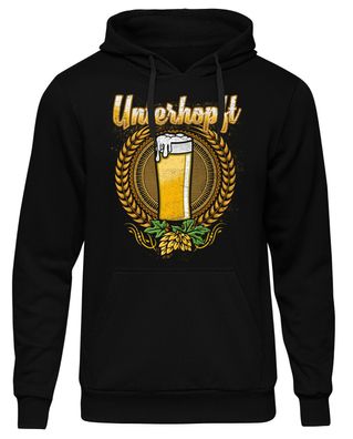 Unterhopft Herren Kapuzenpullover | Bier Party Feiern Saufen Beer Oktoberfest