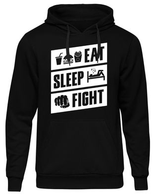 Eat Sleep Fight Herren Kapuzenpullover | Kämpfen Boxen MMA Ultras