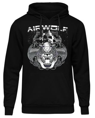 Airwolf Herren Kapuzenpullover | Helikopter Hubschrauber Kult 80er Huckleberry