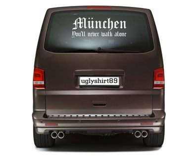 München Autoaufkleber 60 cm | Fussball | Hardcore | Sticker | Aufkleber | YNWA