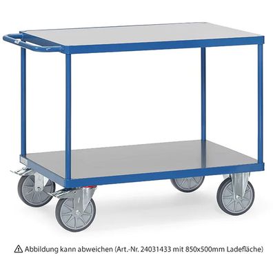 Fetra Super-MultiVario-Transporter Tischwagen mit 2 Etagen und Hart-PVC Plattformen