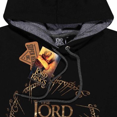 Superheroes Inc. Lord Of The Rings - Gold Foil Logo (Unisex Black Contrast Pullove...
