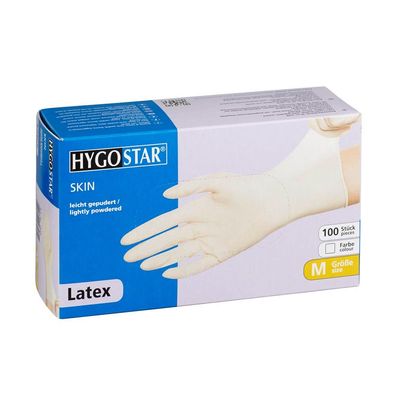 Hygostar 2655 Latexhandschuhe Skin weiß Gr. 8/ M gepudert