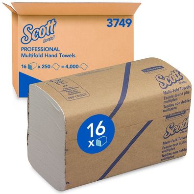 Scott Handtücher MultiFold, 24x20,5cm, 1lg, weiß, 16x250 St/ Pk.