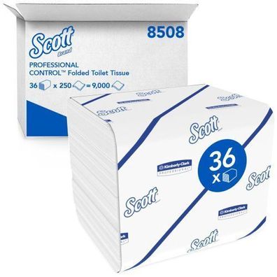 Einzelblatt Toilettenpapier,2lg, weiß,11,7x18,6cm,36x250 Bl.