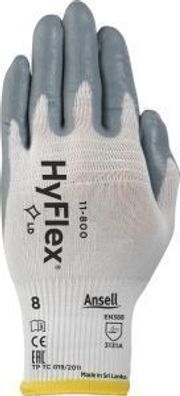 HyFlex® 11-800 Handschuh, Gr.10, weiß/ grau, 1 Paar