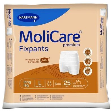 MoliCare Premium Fixpants, Gr. L, braun, langes Bein, 25 St/ Btl.