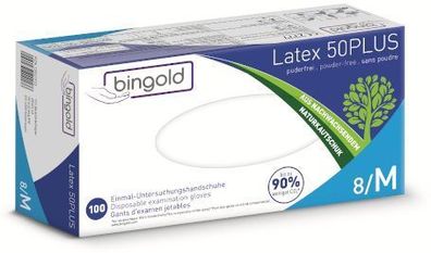 Bingold Latex 50PLUS, ungepudert, natur, Gr. L, 100 St/ Box