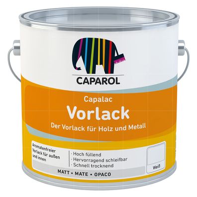 Caparol Capalac Vorlack - 0.75 LTR (WEISS) Grundierung Holzlack Metalllack
