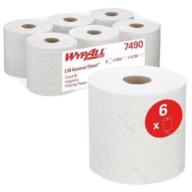 WypAll Papierwischtuch für Lebensmittel & Hygiene, Zentralentnahme RCS L10, 18,5x38cm