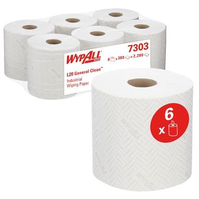 WypAll Papierwischtuch für industrielle Reinigungsarbeiten, Zentralentnahme L20, 38x1